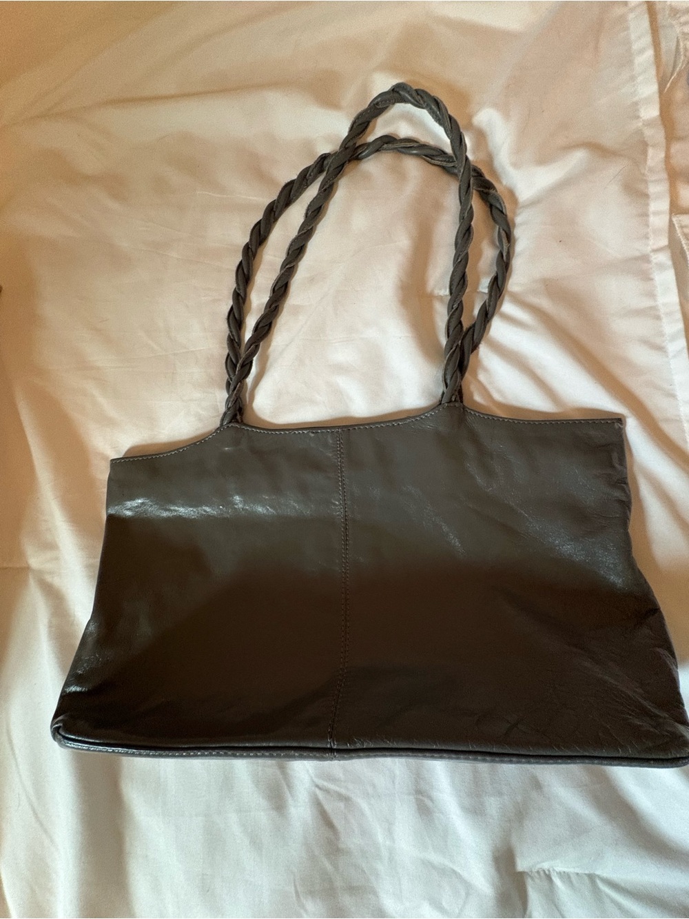 latico Grey Braided-Handle Leather Tote
